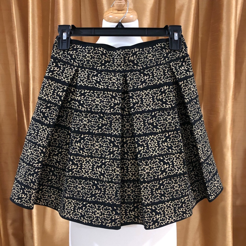 Guess Flared Bandage Mini Skirt with Gold design